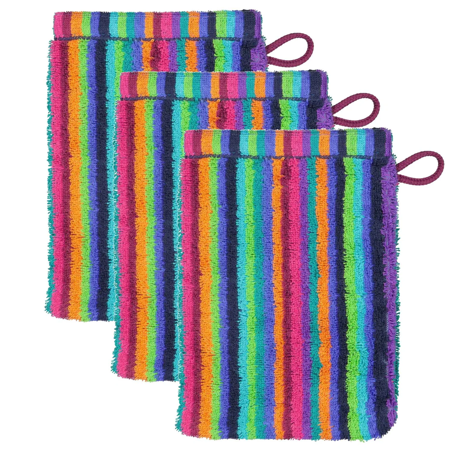 Waschlappen 3er Pack 'Life Style Stripes'