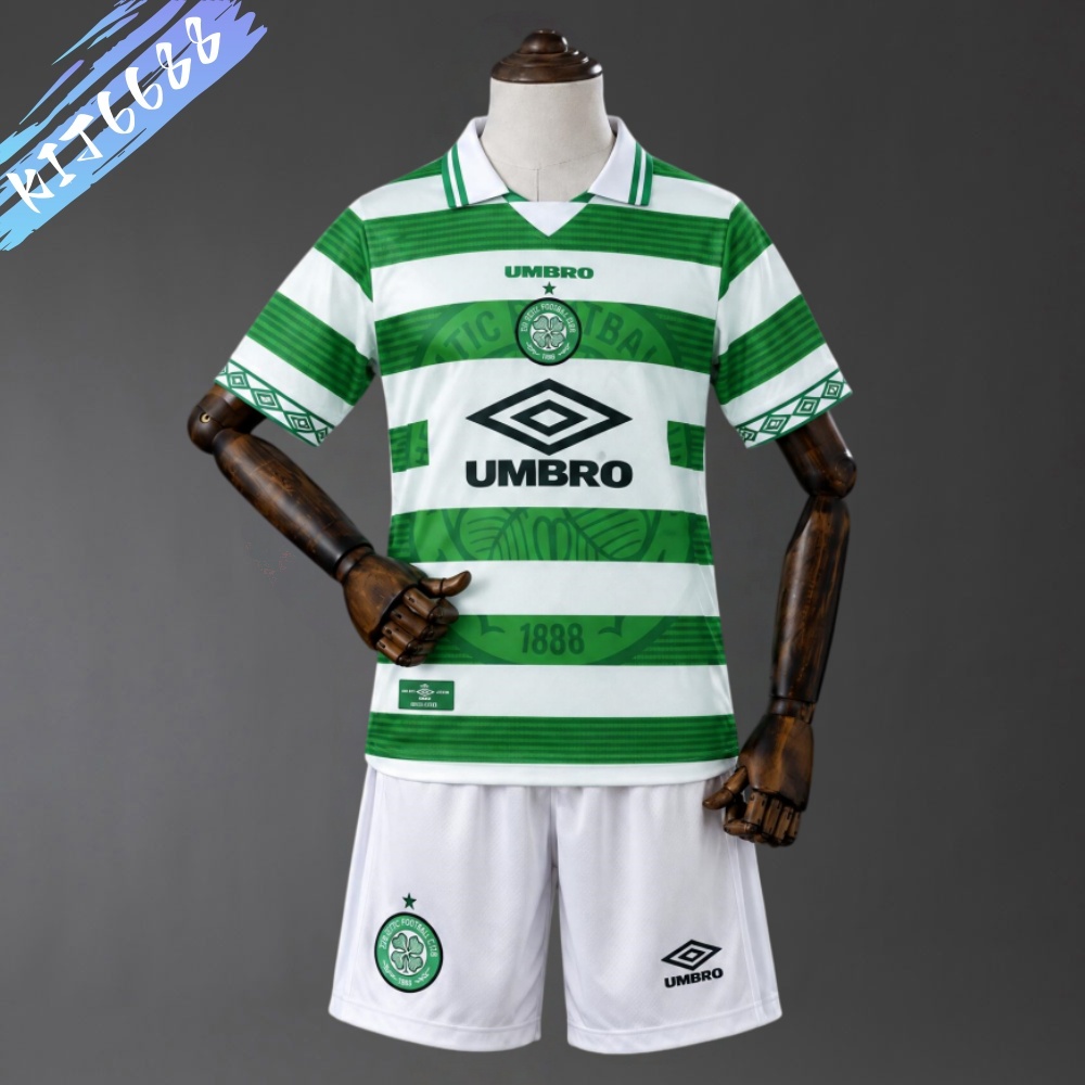 97/99 Celtics home Retro Football shirt (Kids Kit socks）