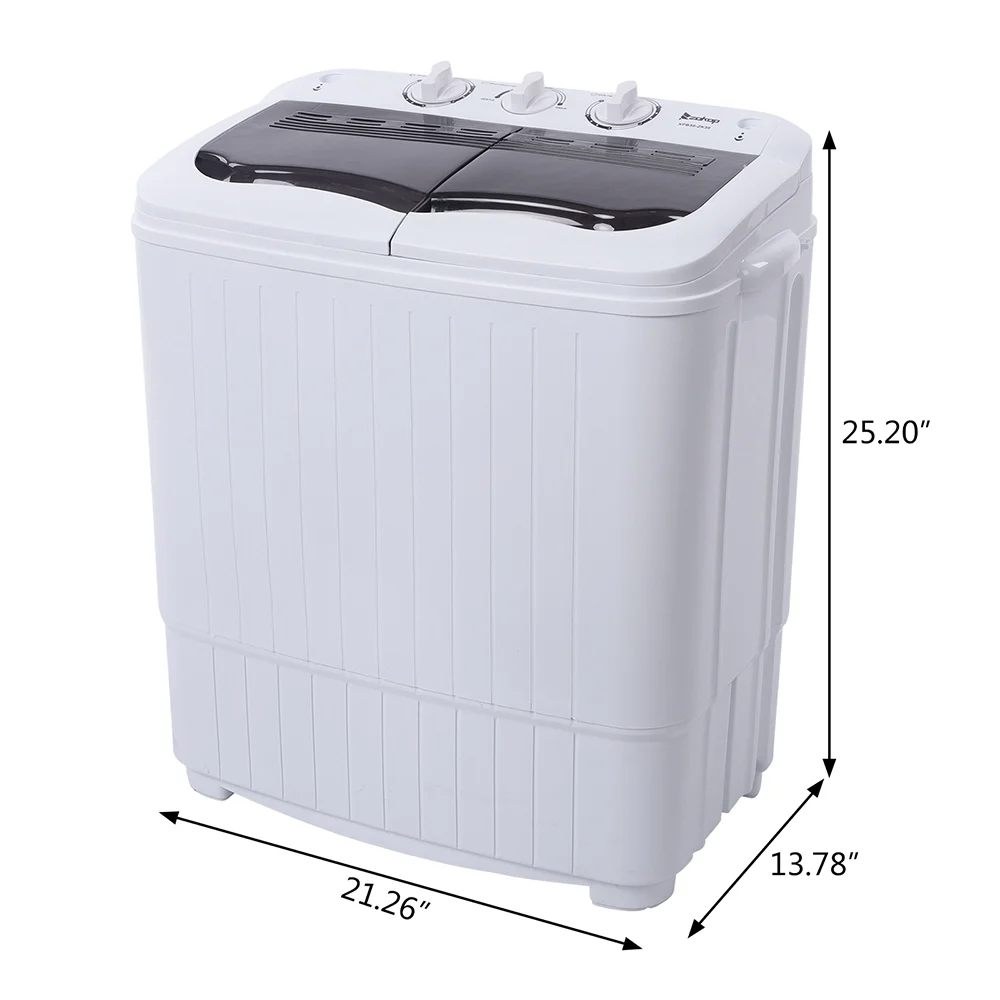 Washing Machine, 14.3 lbs Twin Tub Washer Machine and Dryer Gray