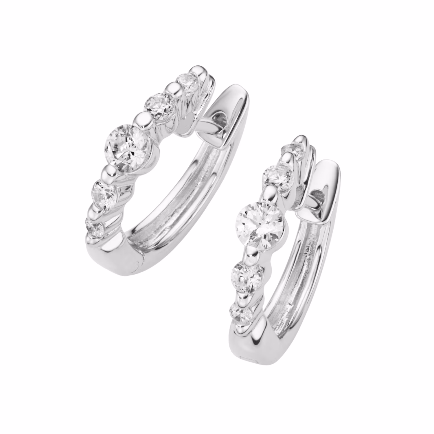 Creolen Zirkonia Steine, Silber 925