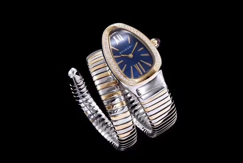 BVL Watch serpenti tubogas 35mm gold steel diamond bezel