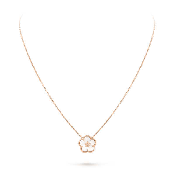 Van Cleef Plum Bossom Necklace Dupe, Rose Gold
