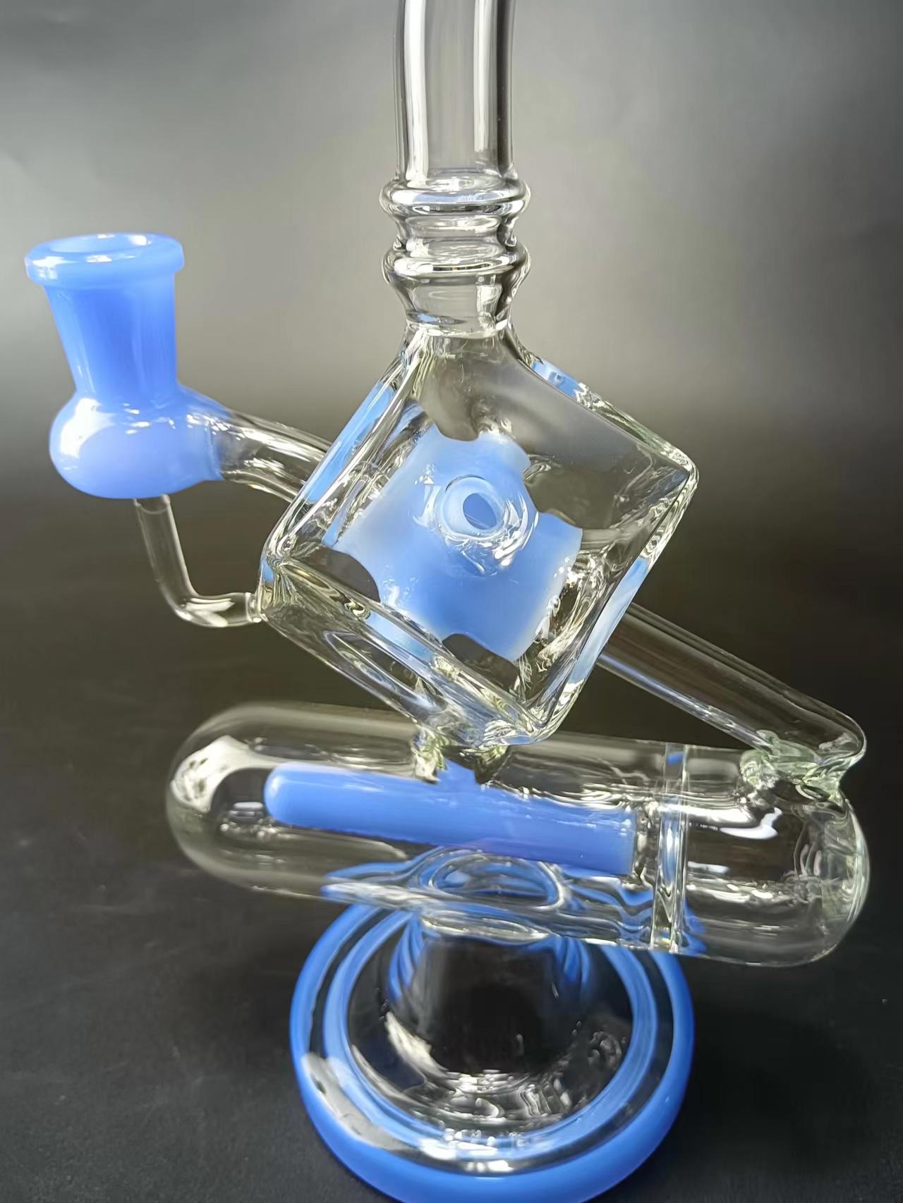 9 Cube Glass Recycler Dab Rig