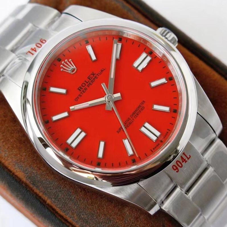 Rolex Watch OYSTER PERPETUAL 41 STAINLESS STEEL RED DIAL Watch