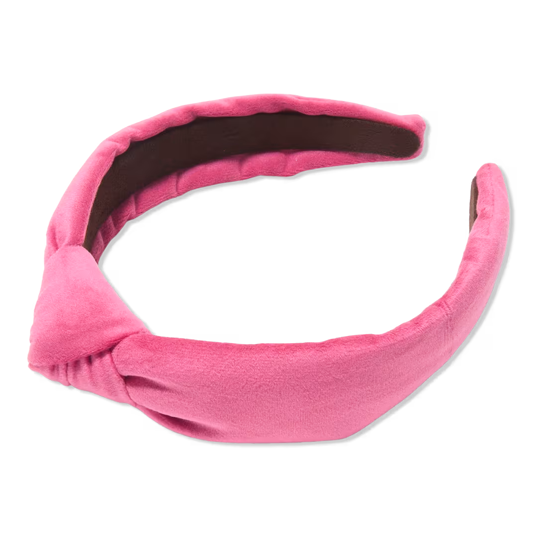 Lele Sadoughi  Bubble Gum Pink Velvet Slim Knotted Headband