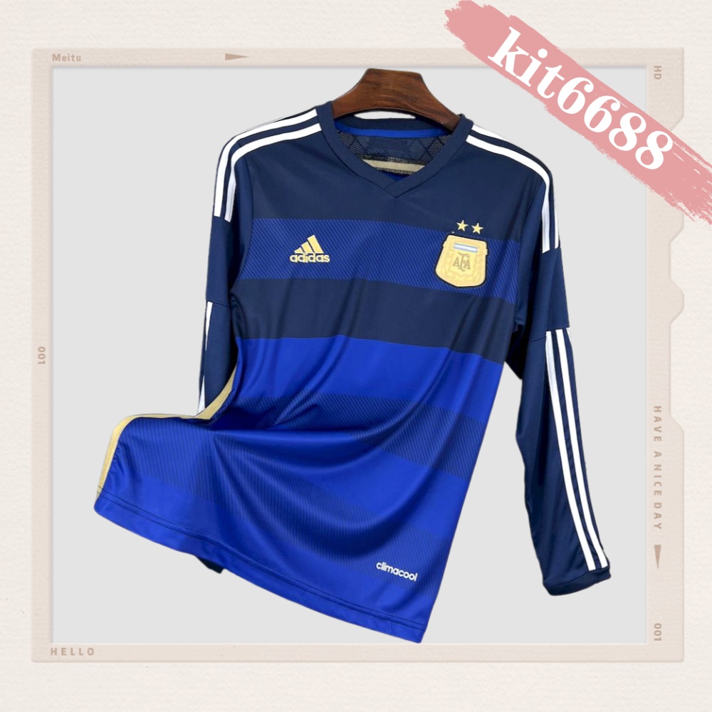 2014 Argentina Away Long Sleeve Retro Jersey