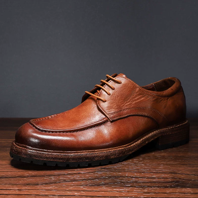 British one-pedal leather shoes