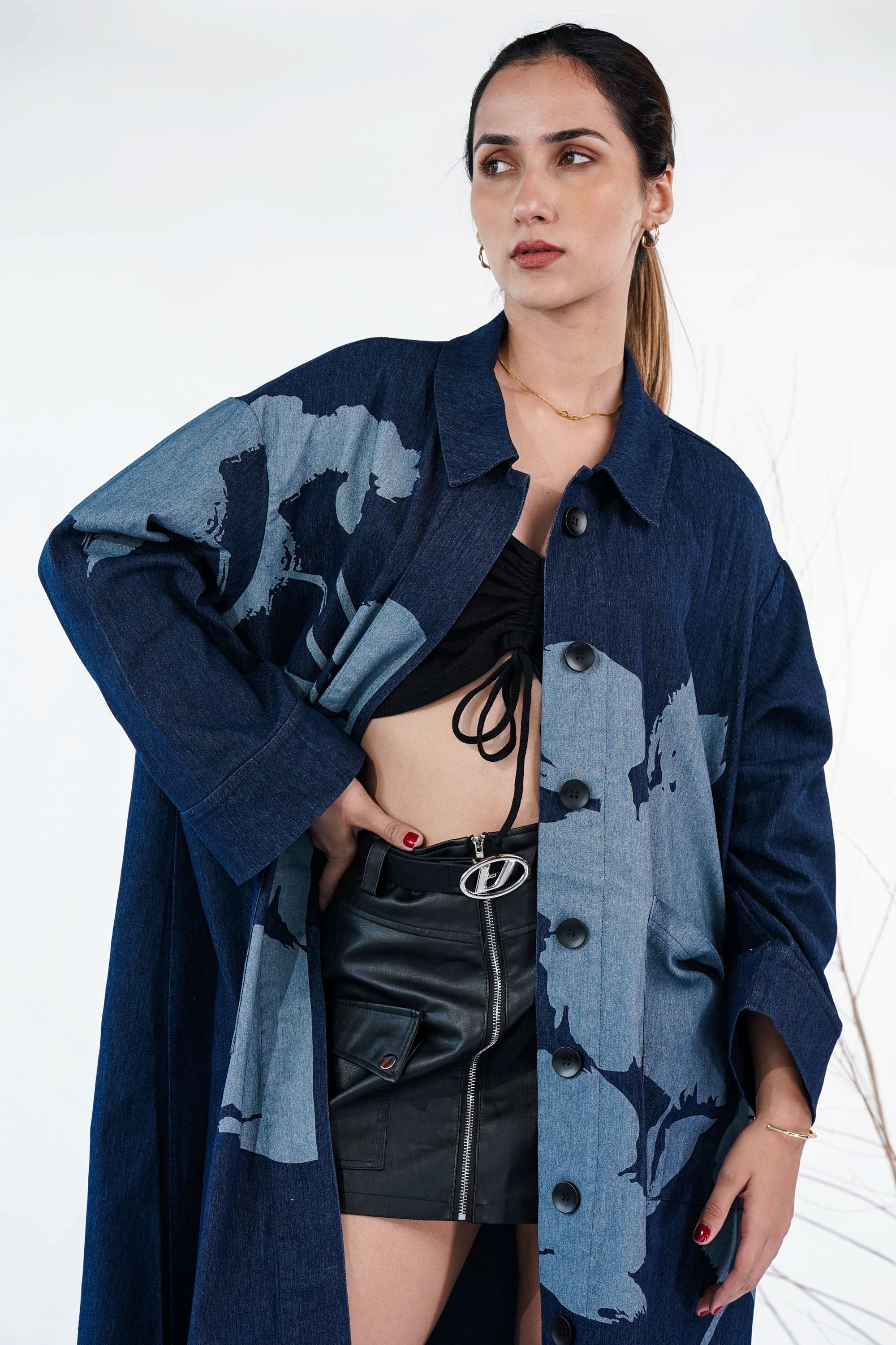Ink & Ash Blue Trench Coat