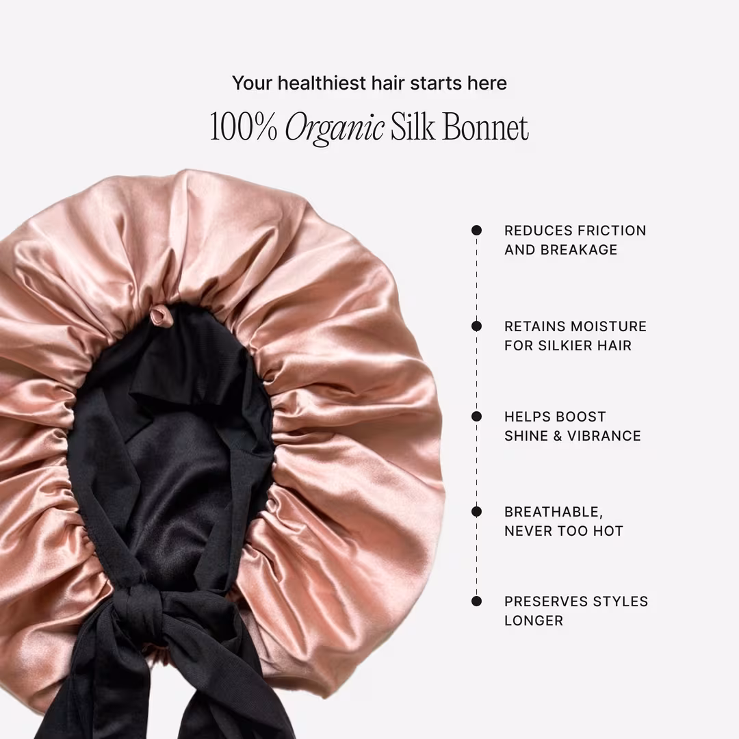 LINA LENNOX  Organic Silk Soft Romance Bonnet & Scrunchie Set