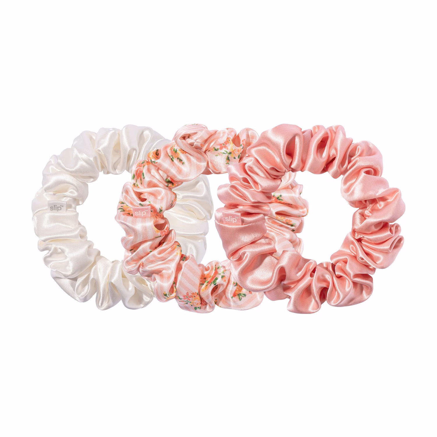 pure silk large scrunchies - petal