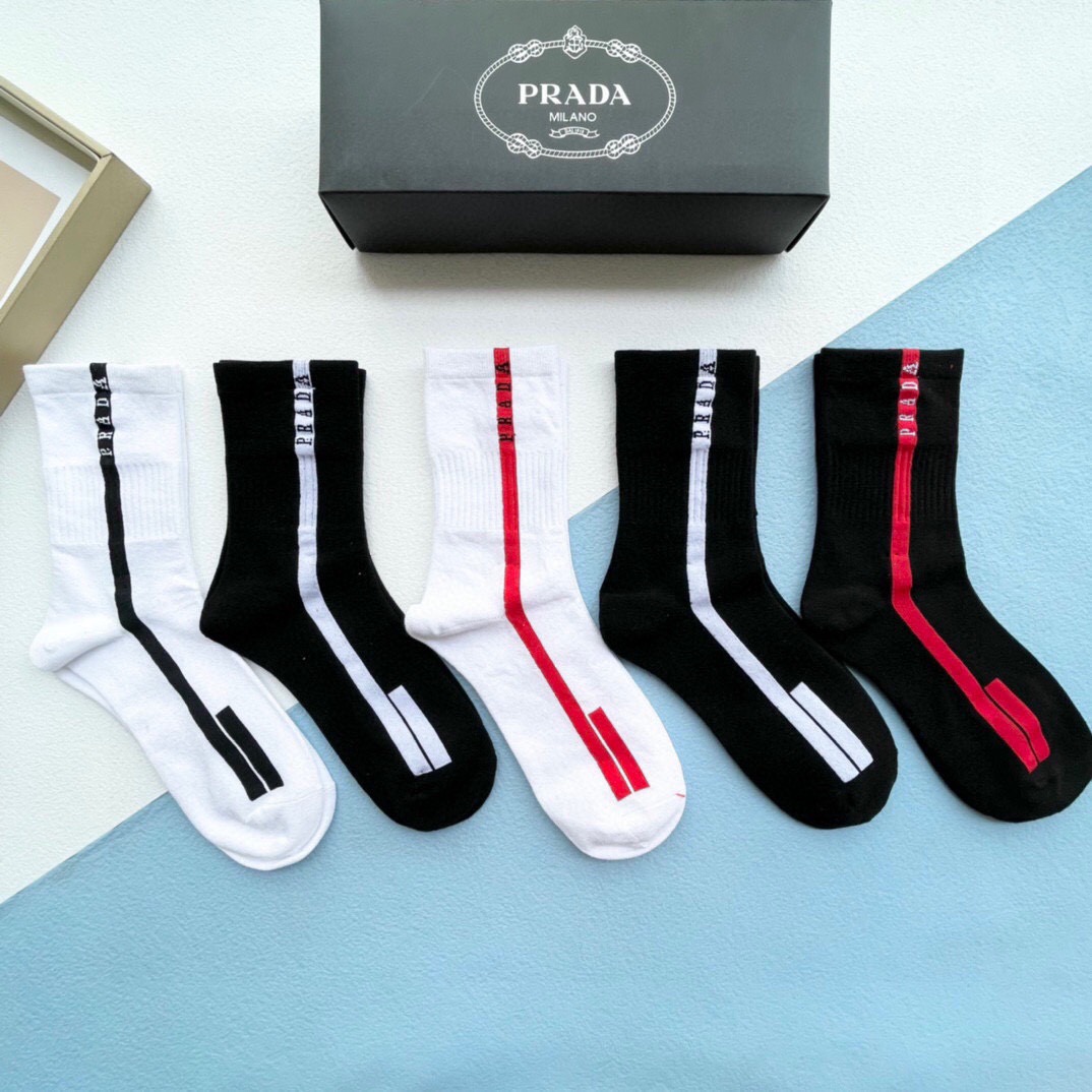 Prada Crew Socks [5 pairs per box]