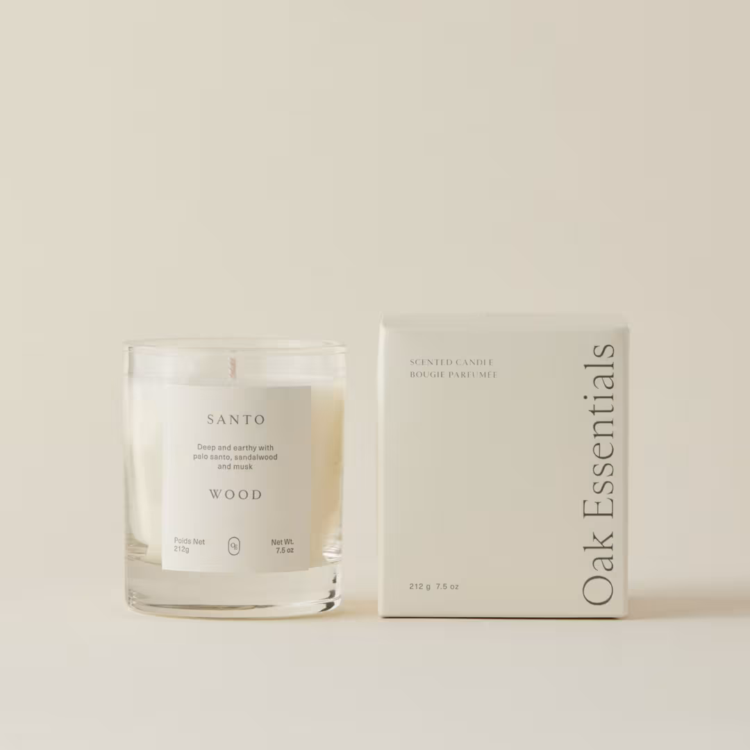 Oak Essentials  Santo Wood Natural Wax Candle