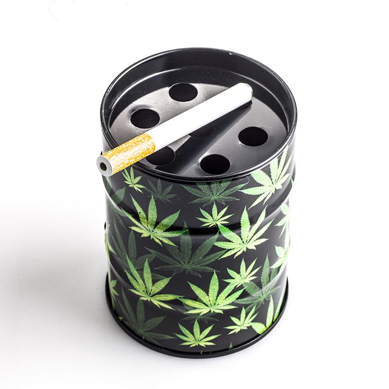 Oil Drum Shaped Tin Ashtray (Random Pattern)