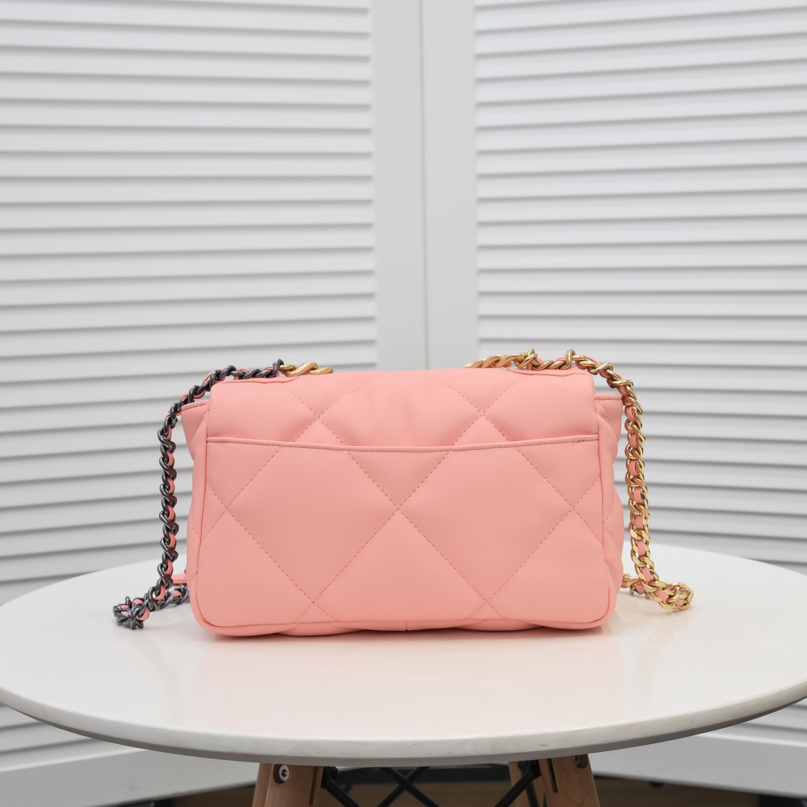 Chanel Calfskin Quilted Chanel 19 Flap Grey -Golden - Bag