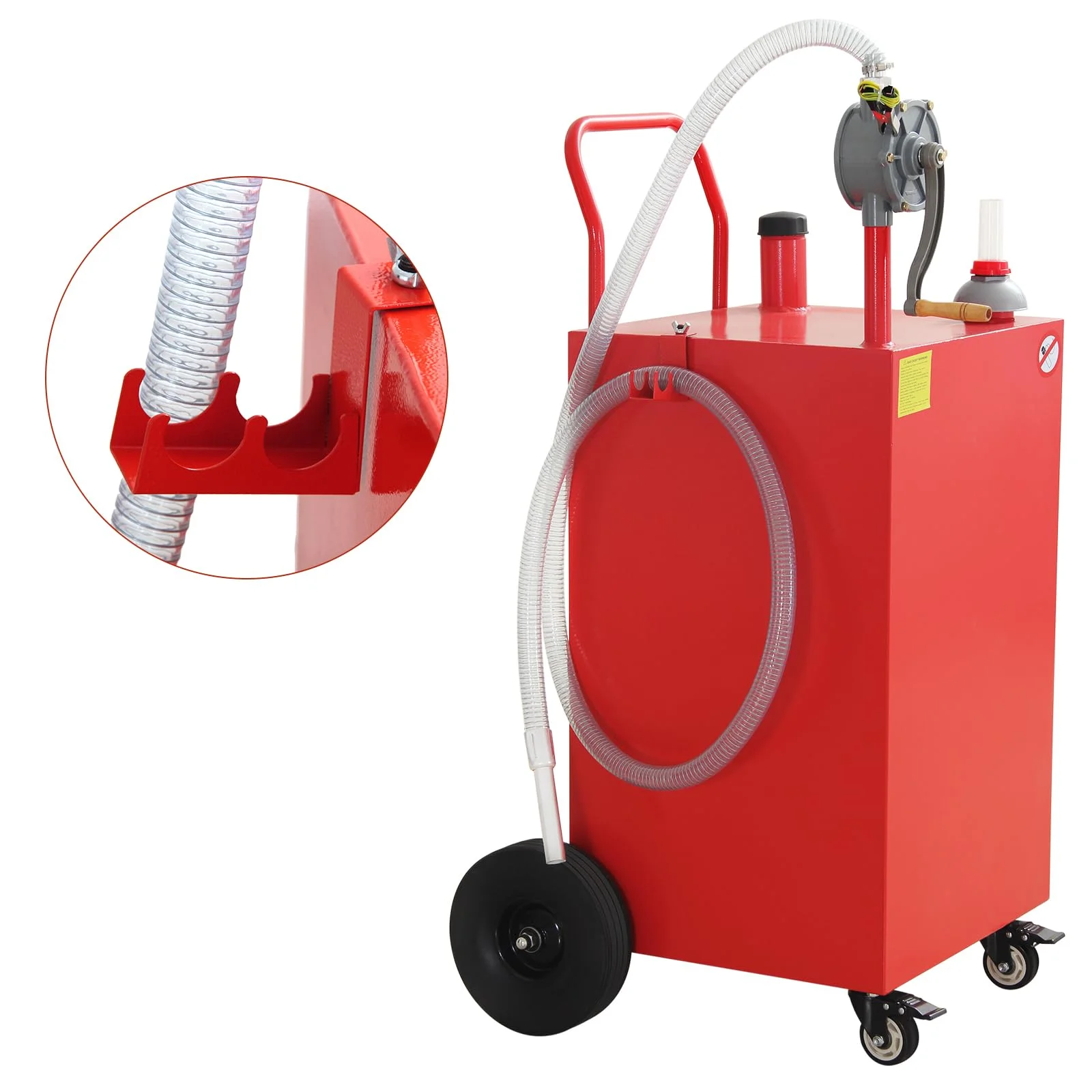 45 Gallon Gas Caddy - Portable Fuel Tank with Pump and Wheels Portable Fuel Storage Tank for Car, Lawnmower, ATV, Boat, Motorcycle