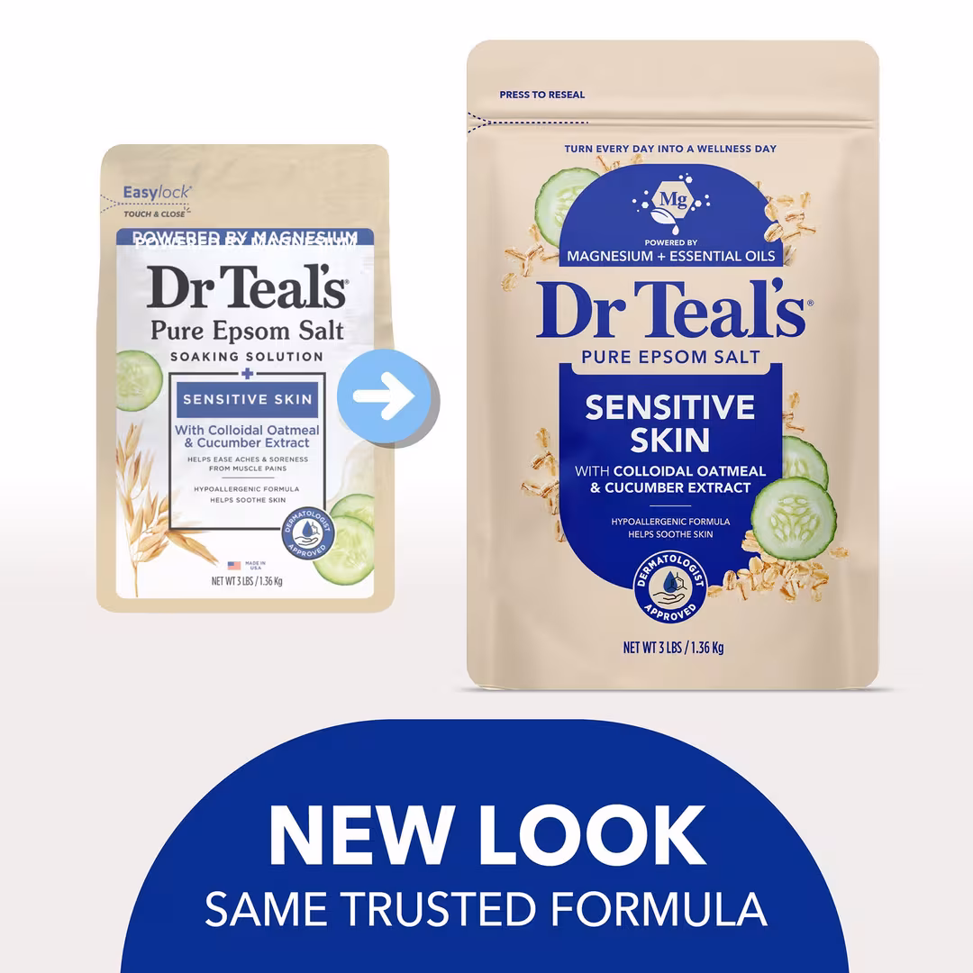 Dr Teal's  Pure Epsom Salt Soak, Sensitive Skin with Oatmeal & Cucumber