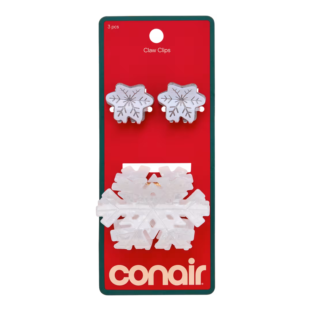 Conair Accessories  Mixed Snowflake Acrylic Claw Clips