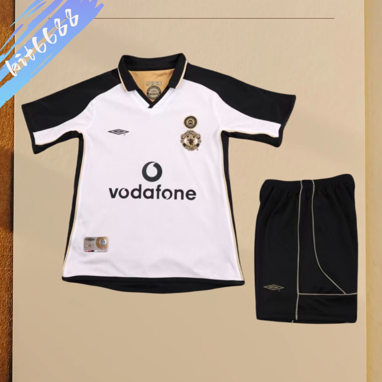 01/02 Manchester United Commemorative Edition Retro Football Soccer Kids Kit