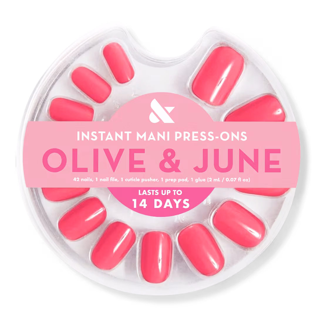 Olive & June  Instant Mani Press-On Nails Hot Strawberry