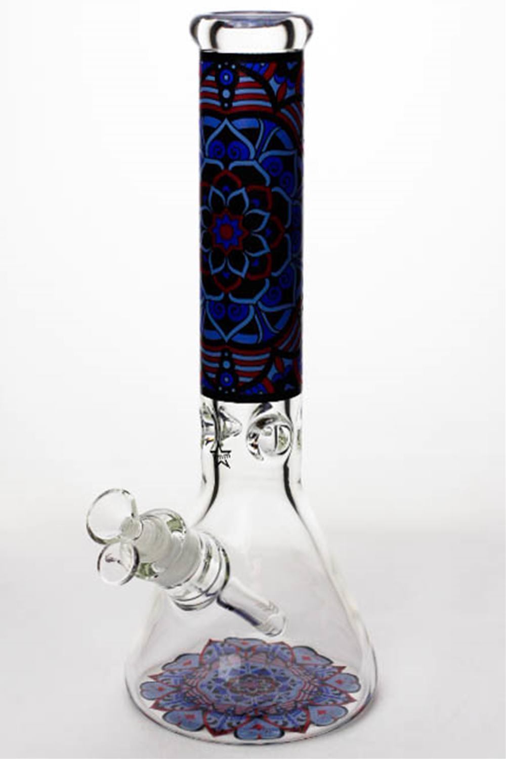 14 geometric design heavy glass beaker water bong