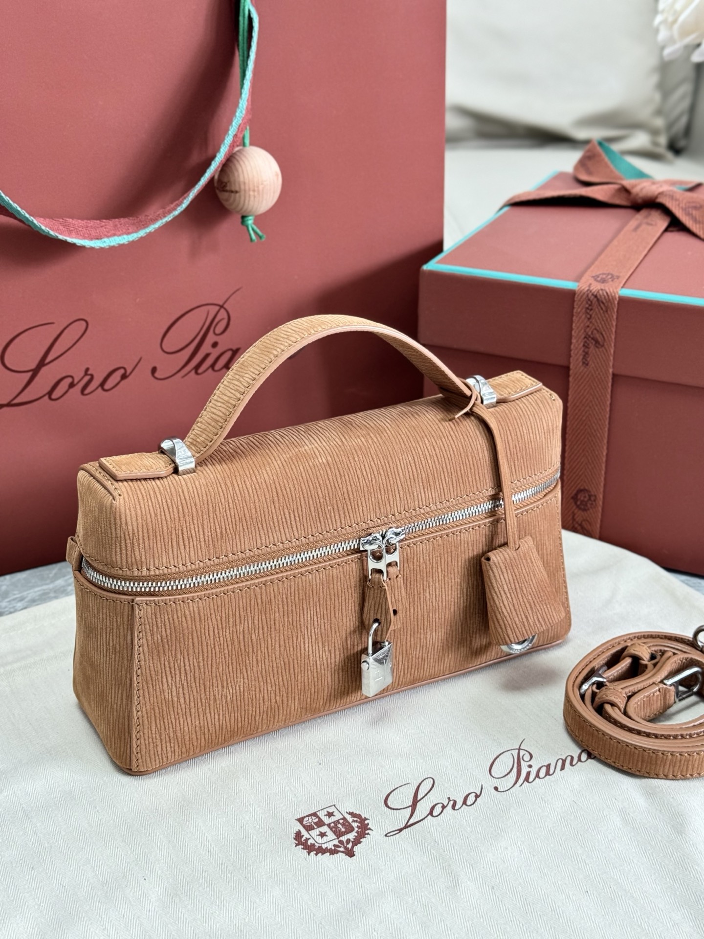 Loro piana Extra Bag L23 Brown Anti Fleece Crossbody Bag