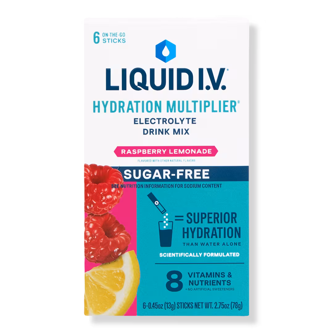 LIQUID I.V.  Hydration Multiplier Electrolyte Drink Mix Sugar Free Raspberry Lemonade
