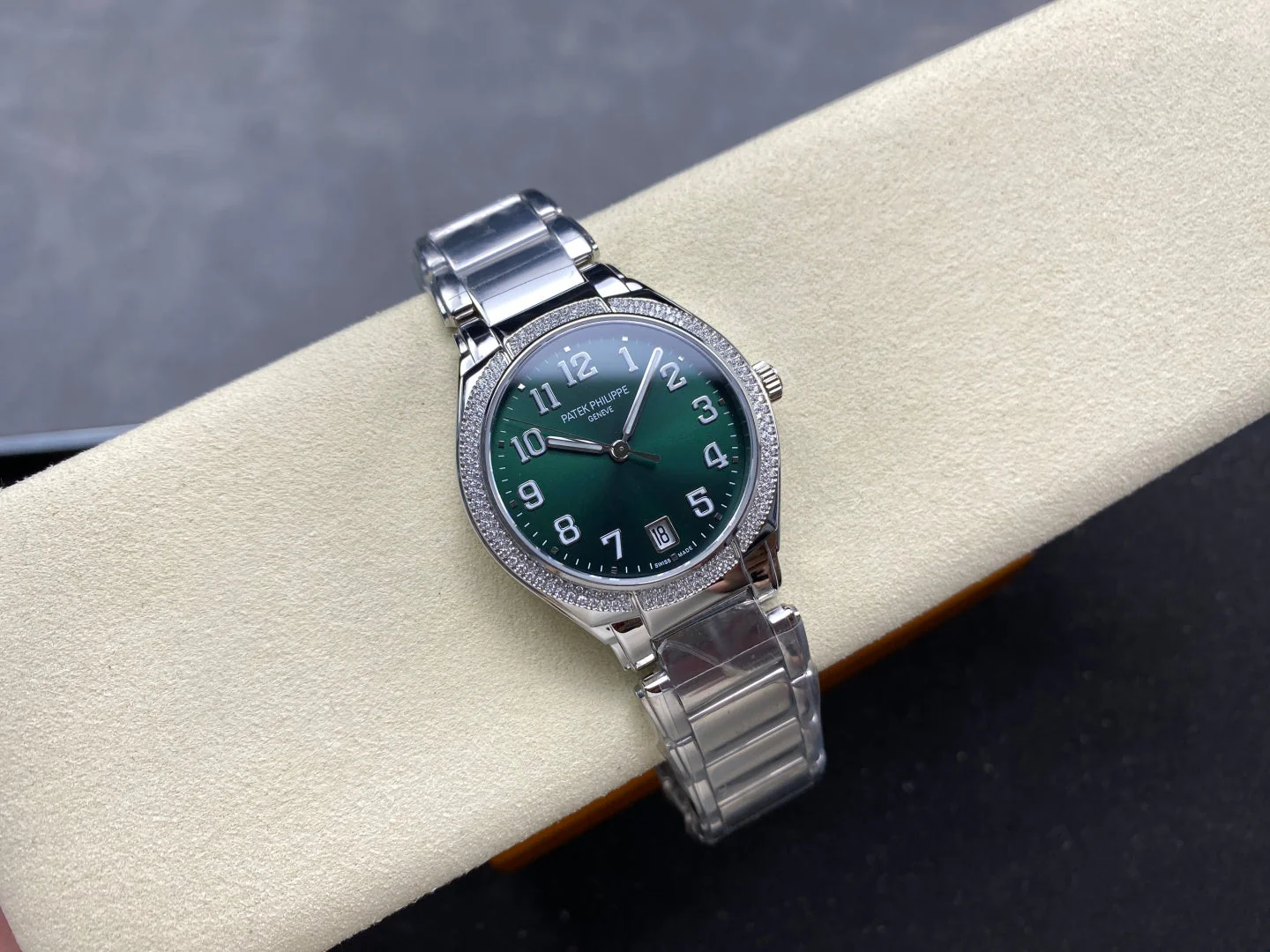 PATEK Twenty-Four 36mm Silver Dark Green Diamond