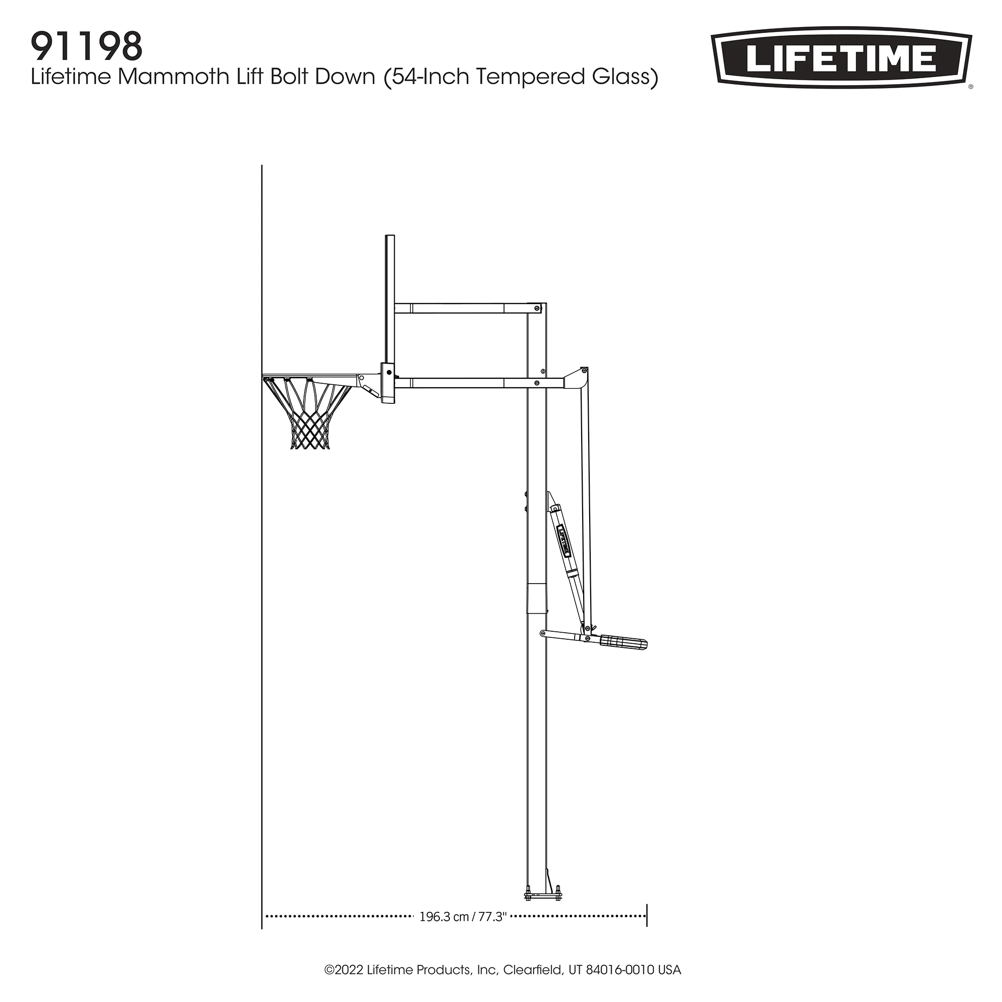 Lifetime Mammoth Lift Tempered Glass 54" Basketball System