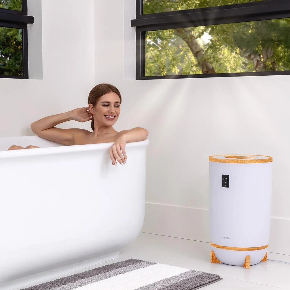 Single Touch Towel & Blanket Warmer with Fragrant Disc Holder and LED Ring (Gray)