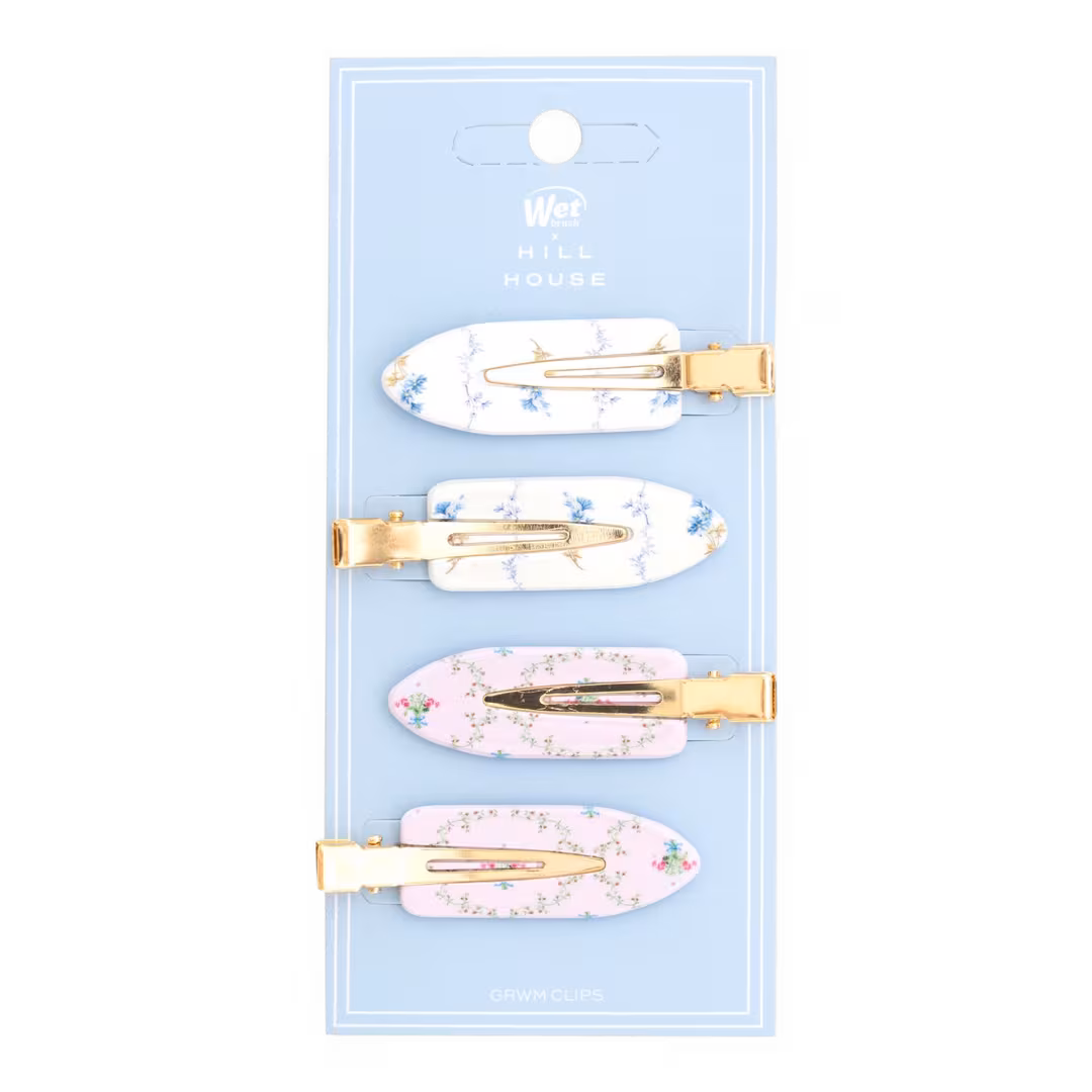 Wet Brush  Wet Brush x Hill House Creaseless Clips- Bluebell Waltz/Pink Trellis