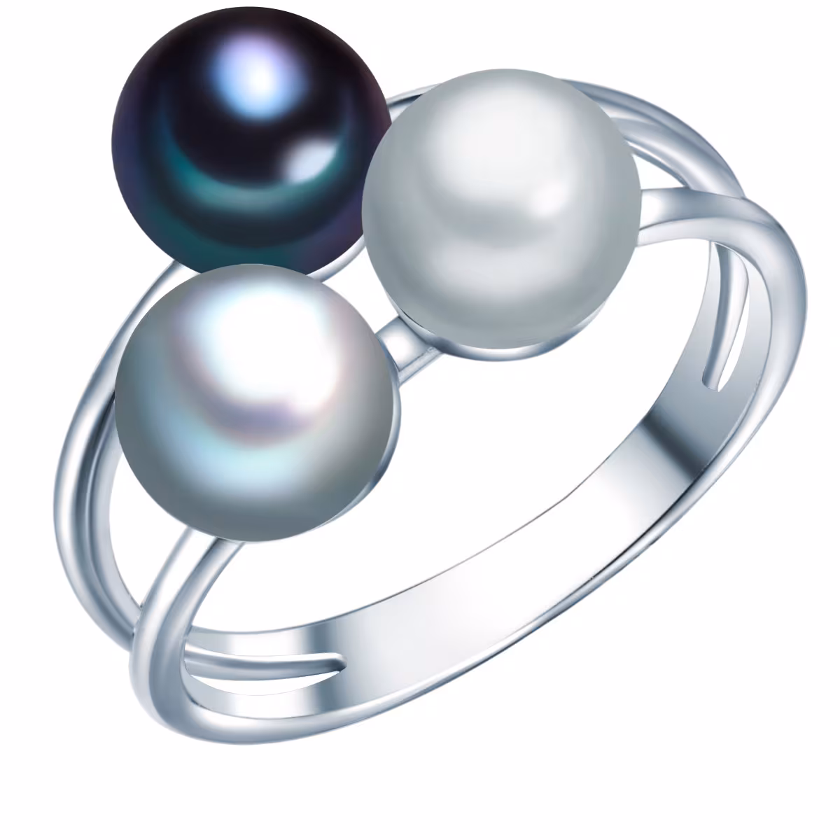 Perlen-Ring aus Sterling Silber in silber mit Süßwasser-Zuchtperle