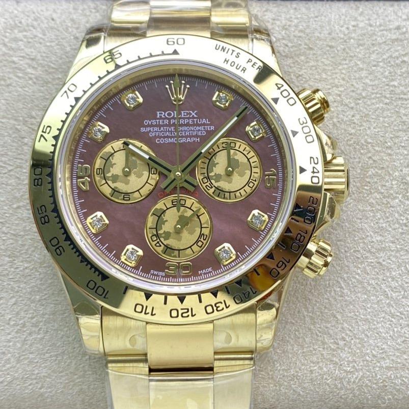 Rolex Watch DAYTONA CUSTOM GOLD CASE RED PEARL DIAL Watch