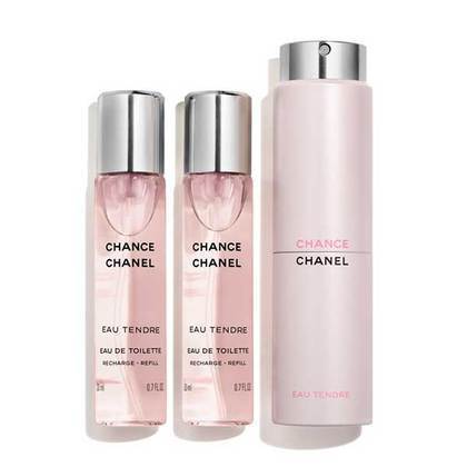 CHANEL CHANCE EAU TENDRE Eau de Toilette Twist and Spray 3X20ML