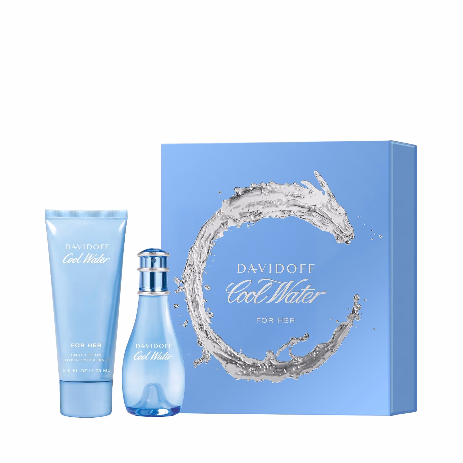 Cool Water Woman Damen-Eau de Toilette- + Bodylotion-Geschenkset