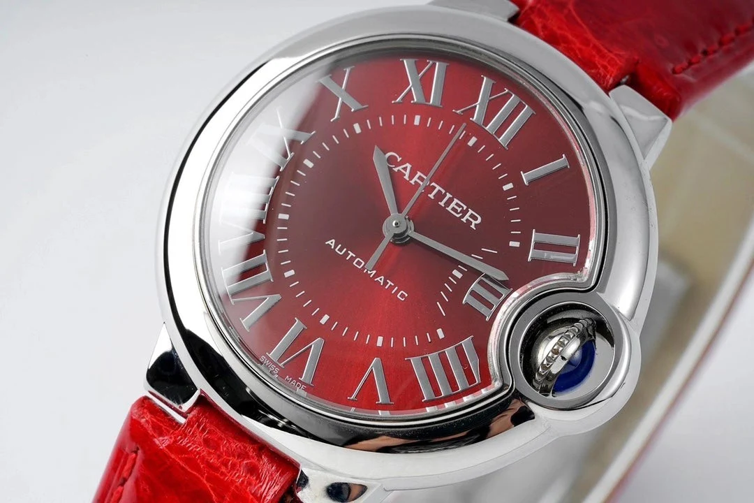 Cartier Watch BALLON BLEU 33MM AUTOMATIC RED DIAL LEATHER 2021