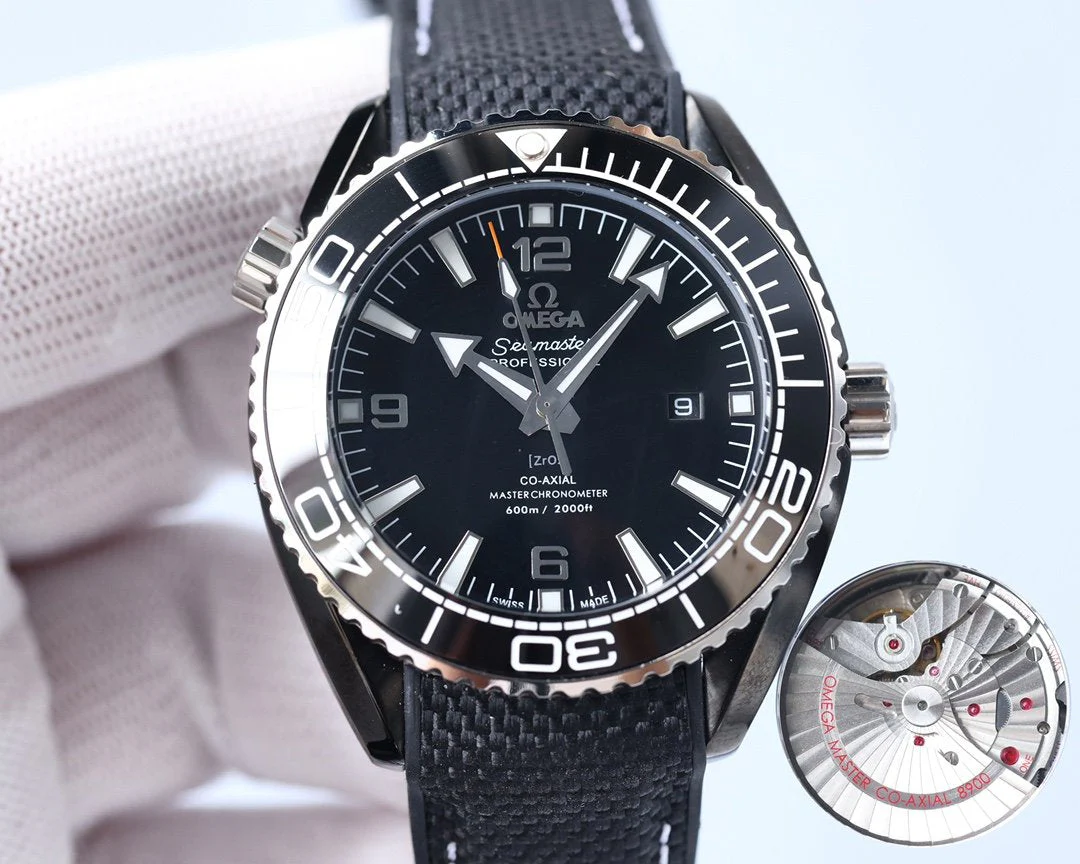 Omega Watch SEMASTER PLANET OCEAN 600M BLACK CASE TEXTILE