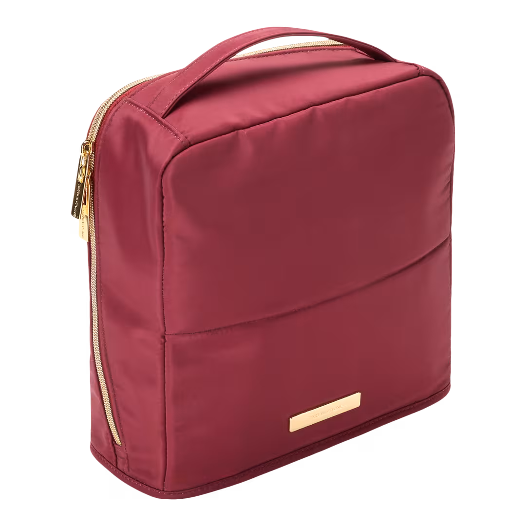 Tartan + Twine  Burgundy Makeup Stand-Up Bag