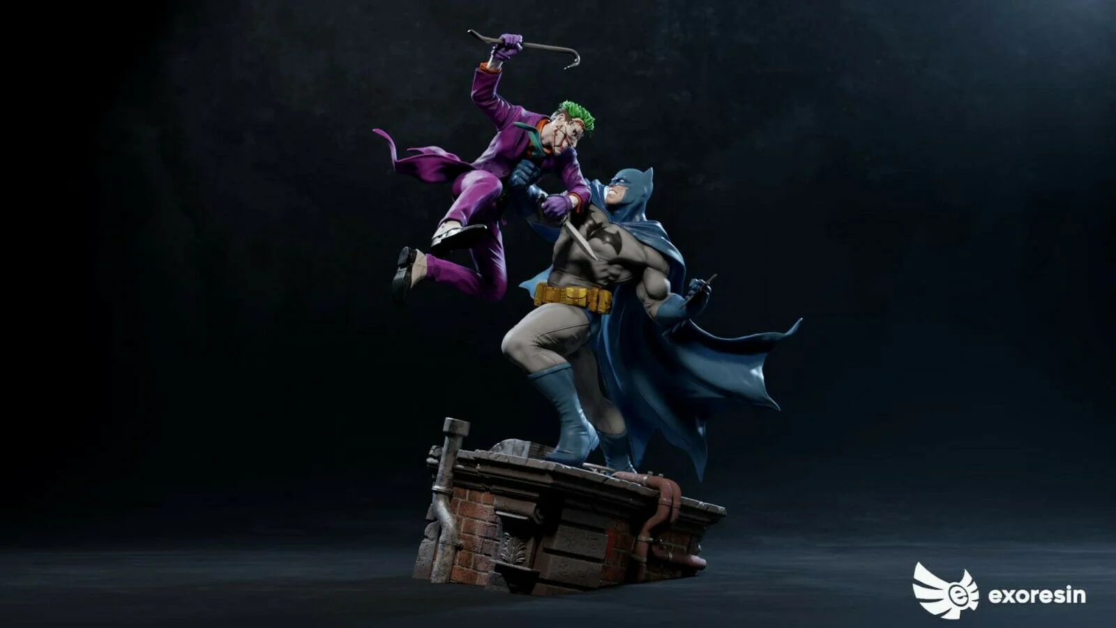 DC Comics - Joker vs Batman Diorama | 1:4 Resin Statue | by Obsidian Resinworks