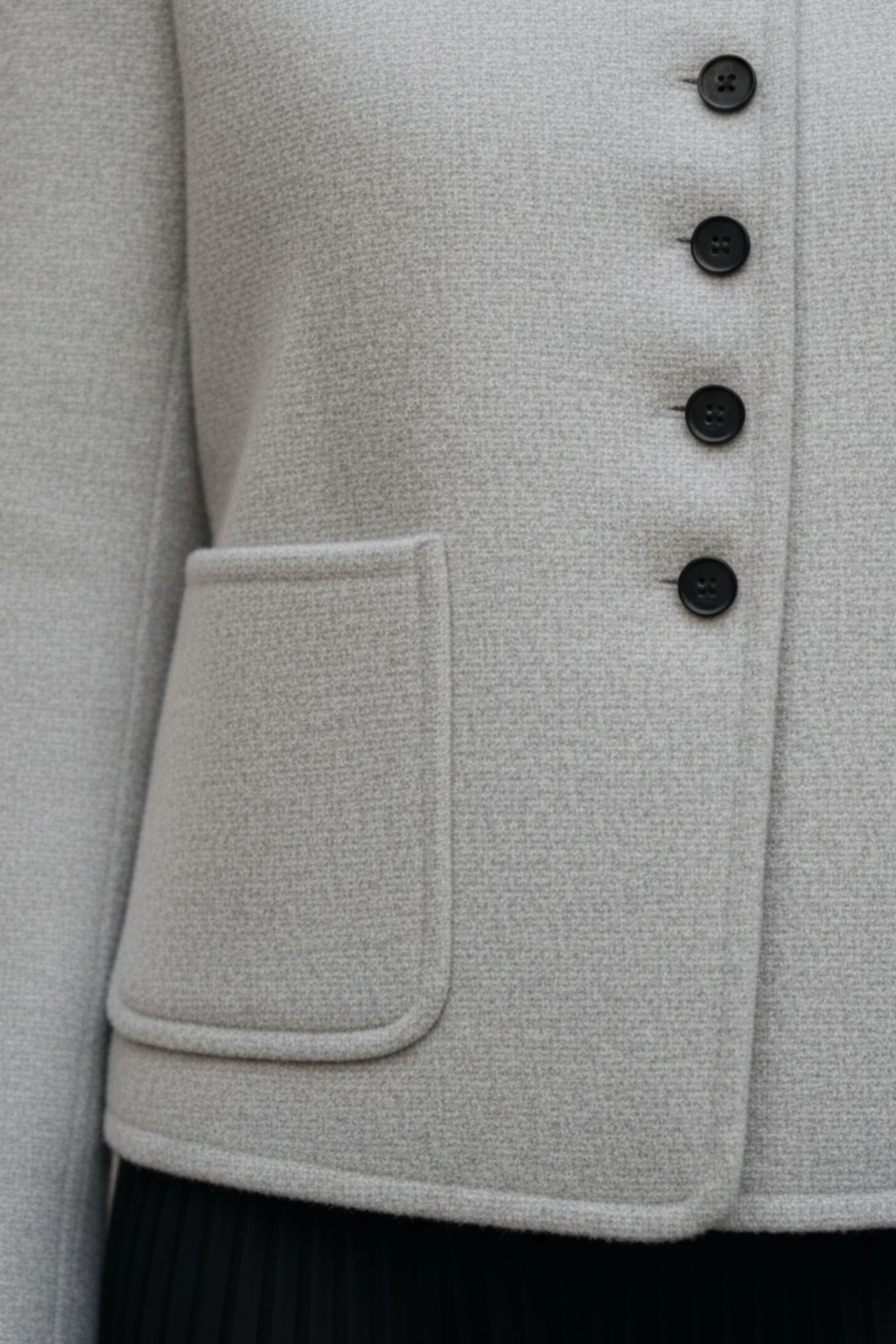 Cloud Grey Double-Sided Cashmere  Blazer