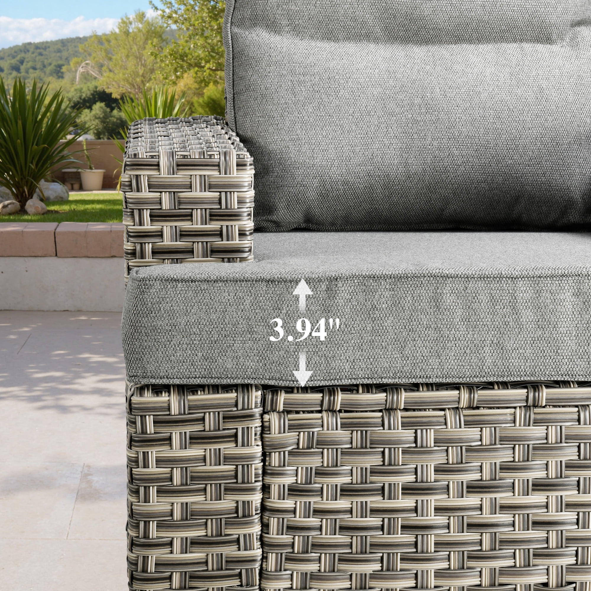 Ovios 7 Pieces Outdoor Patio Sectional Furniture All-Weather Rattan Wicker Conversation Patio Sofa Outdoor Chairs for Backyard Balcony