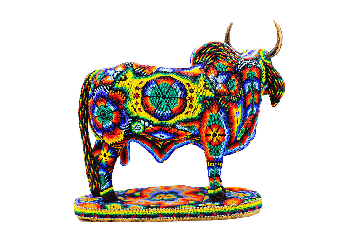 Toro Cebu - Obra de Arte Huichol