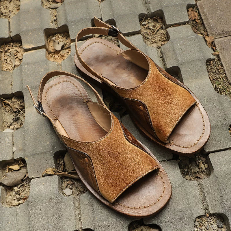 Original handmade retro old sandals