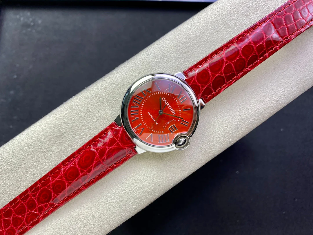 Cartier Watch Balloon 36mm Silver Red Dial