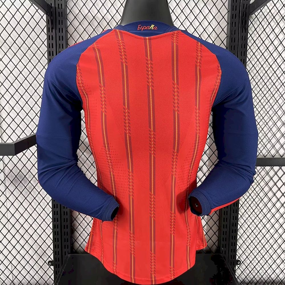 Mens Spain 2026 World Cup Home Long Sleeve Jersey Player Version