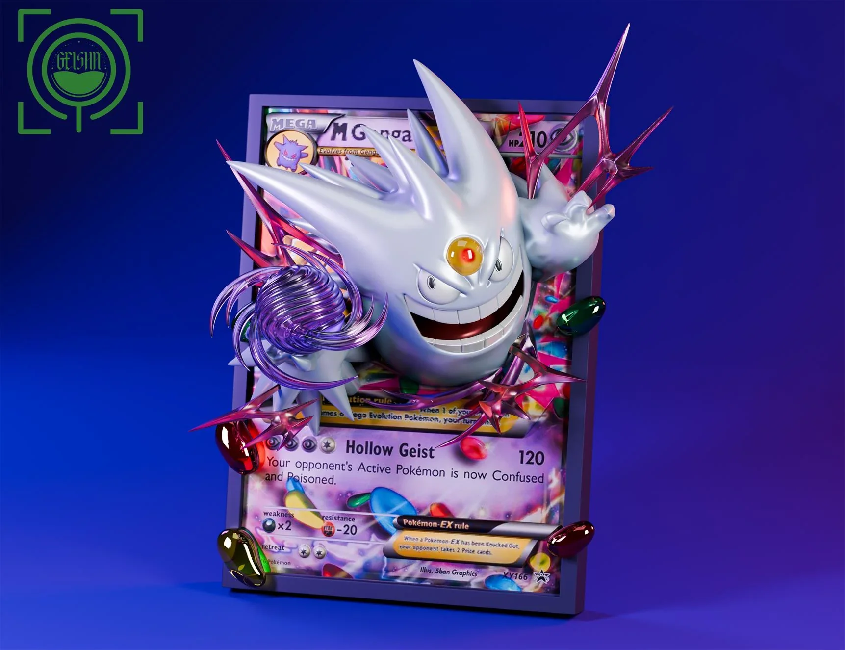 Pokemon - Geisha Studio Cards White Mega Gengar