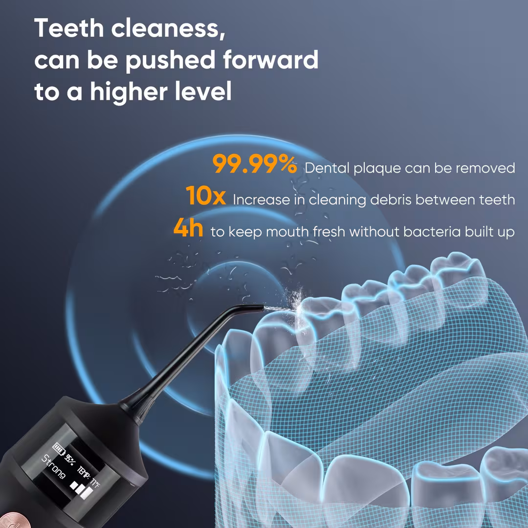 MySmile  LP221 Cordless UVC Sterilizable Water Flosser with Extra Jet Tips Bundle