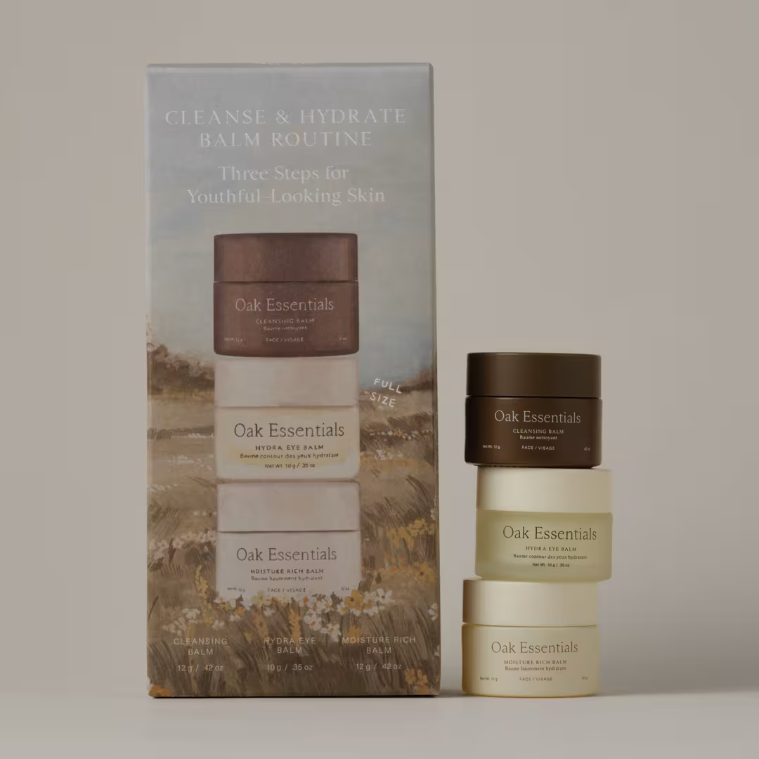 Oak Essentials  Cleanse & Hydrate Face Balm Routine