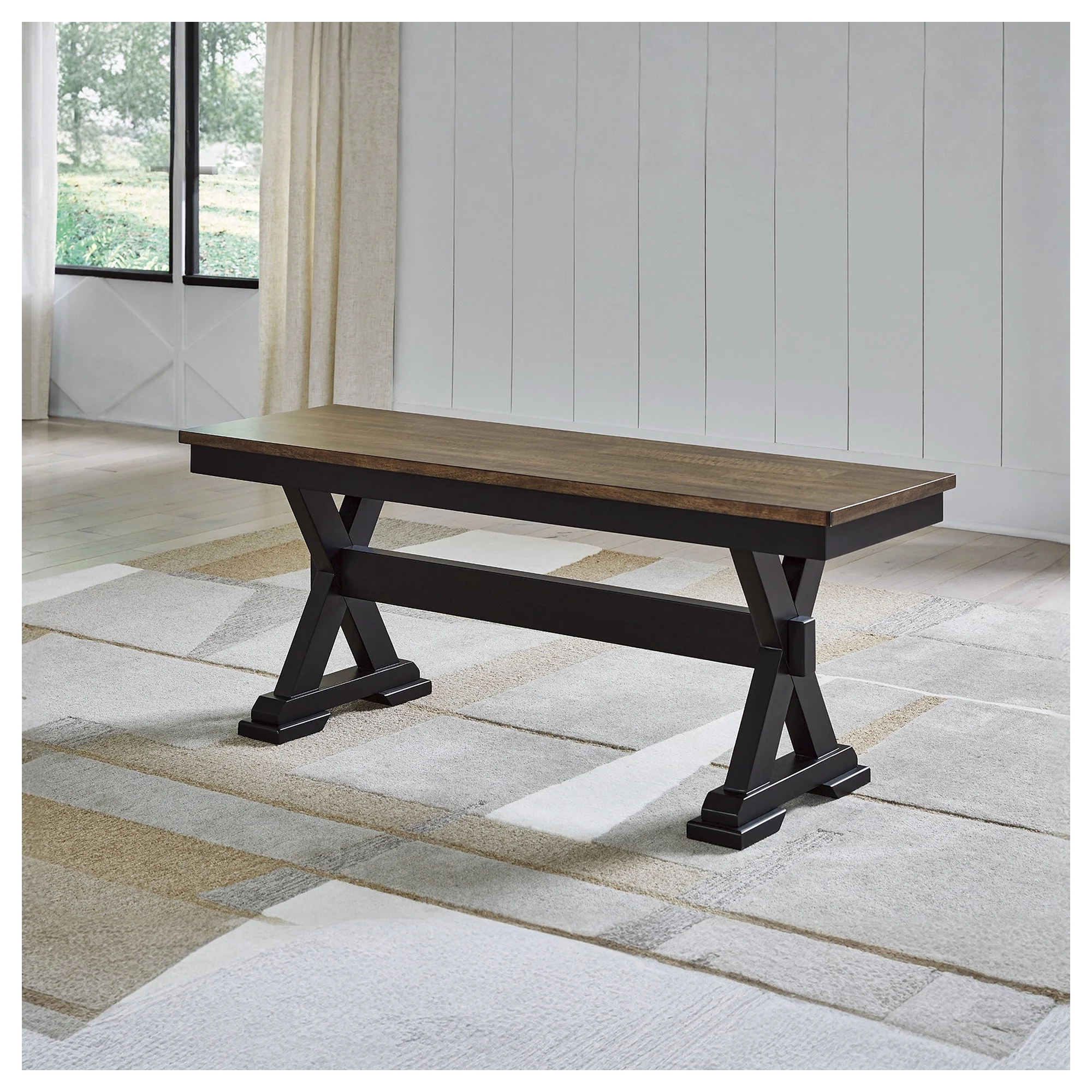 Signature Design by Ashley Wildenauer 50" Dining Bench, Brown & Black