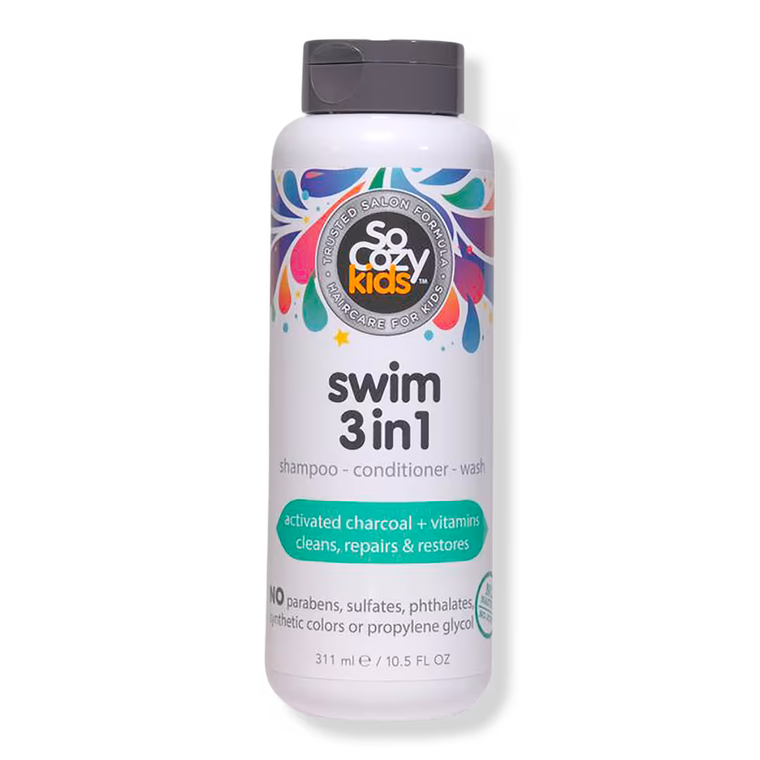 SoCozy  Swim 3-In-1 Shampoo Conditioner Body Wash Activated Charcoal for Kids