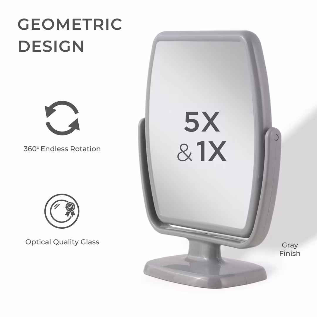 Zadro  Geometric Makeup Mirror with 5X/1X Magnification